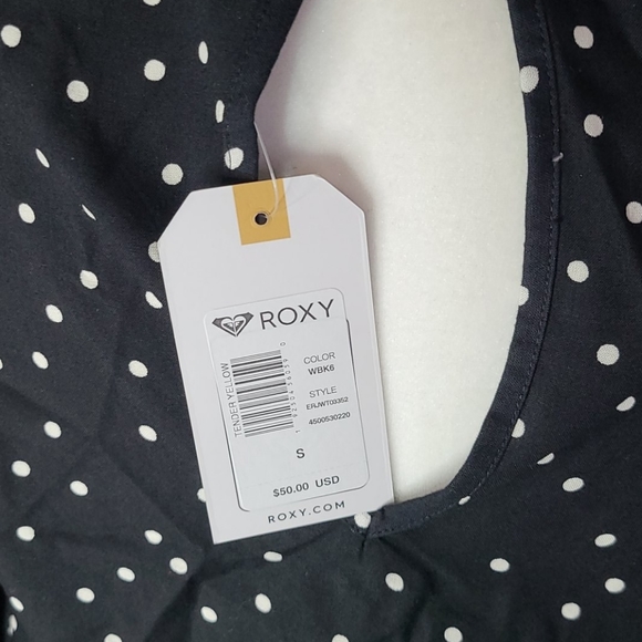 NWT Roxy black & white polka dot crop top small - Picture 8 of 10